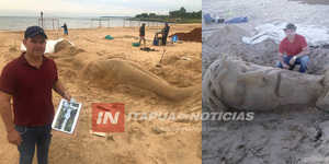 CARMEN DEL PNÁ: ARTISTA PARAGUAYO CREA IMPRESIONANTE OBRA DE JESÚS EN LA ARENA PARA SEMANA SANTA - Itapúa Noticias