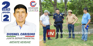 DIOSNEL CARÍSIMO: “LE PIDO A LA CIUDADANÍA QUE ME ACOMPAÑE, NO LES VOY A DEFRAUDAR” - Itapúa Noticias
