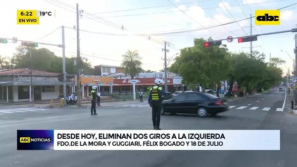Video: Eliminan dos giros a la izquierda  - ABC Noticias - ABC Color
