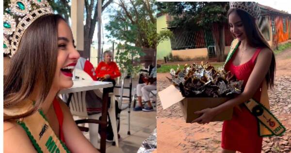La Nación / ¡Tierno gesto! Miss Grand 2024 sorprendió a abuelitos en Pascua