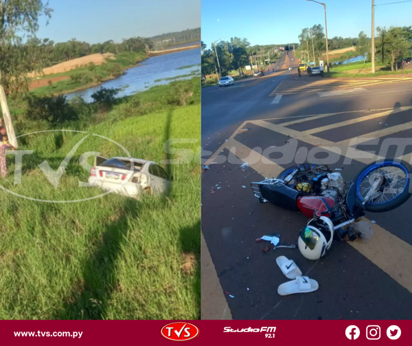 CONDUCTOR ALCOHOLIZADO CHOCÓ A MOTOCICLISTA EN SAN JUAN DEL PARANÁ