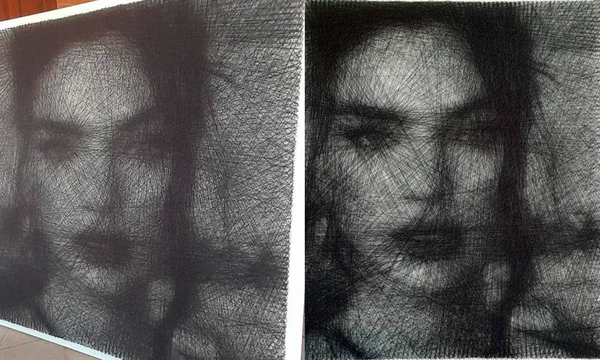 Artista ovetense realiza retratos con clavos e hilos - OviedoPress