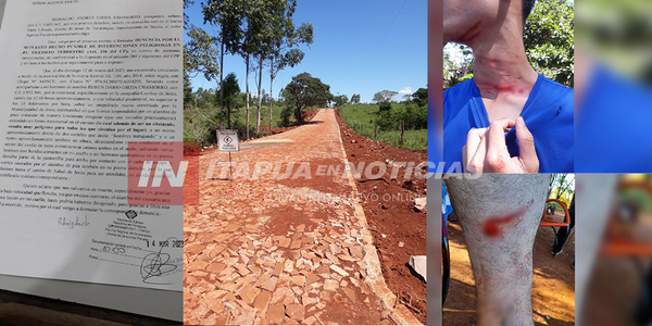 MOTOCICLISTA CASI SE DECAPITA CON ALAMBRE DE PÚAS QUE SUJETABAN UN CARTEL EN JESÚS - Itapúa Noticias