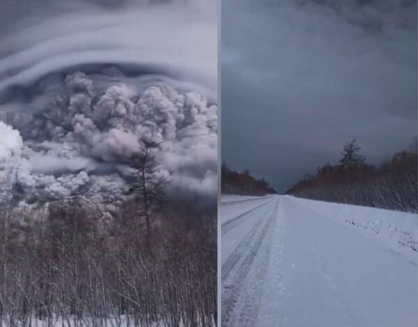 Volcán se puso pirevai en Rusia y largó cenizas para todos lados: ya hablan de código rojo