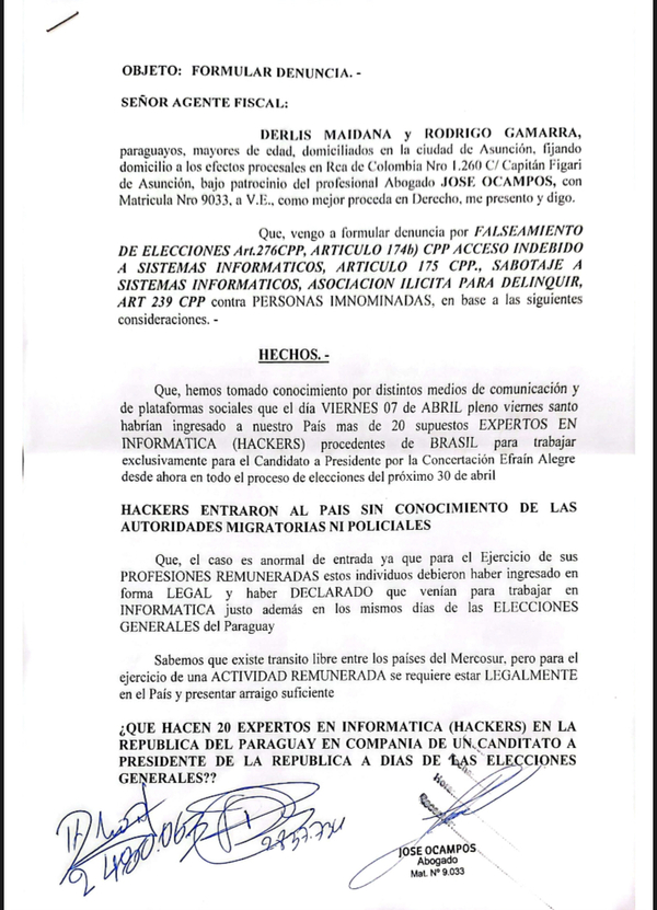 Denuncian ante la Fiscalía posible fraude electoral informático a favor de la Concertación - El Trueno