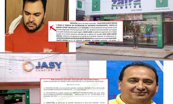 Magistrados liberan a accionistas de Jasy Cambios S.A., acusados por narcolavado – Diario TNPRESS