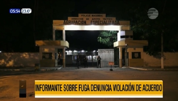 Informante sobre fuga de reos denuncia violación de acuerdo