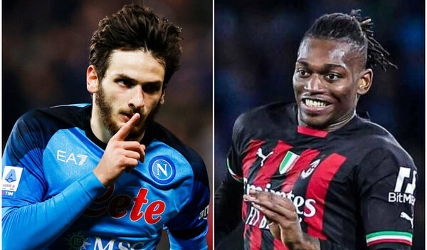 Versus / Leao y Kvaratskhelia, atracciones del Milan-Nápoli de cuartos de Champions League