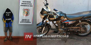 SE RECUPERÓ MOTOCICLETA HURTADA Y SE DETUVO A SOSPECHOSO - Itapúa Noticias