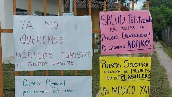 En Puerto Sastre protestan por falta de médicos en puesto de salud
