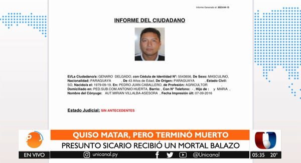 Víctima de sicariato mata a su atacante en Pedro Juan Caballero - Unicanal