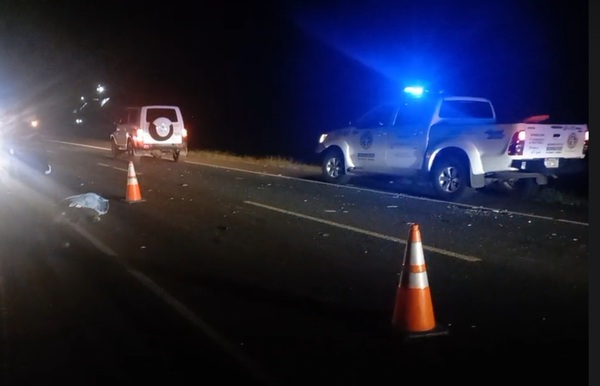 Motocicleta muere en colisión frontal sobre la ruta PY01