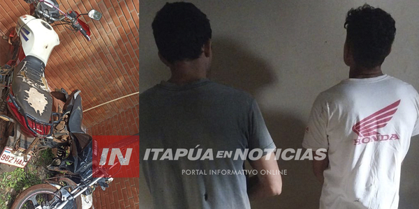 HERMANOS DETENIDOS TRAS RECUPERACIÓN DE MOTOCICLETA HURTADA - Itapúa Noticias