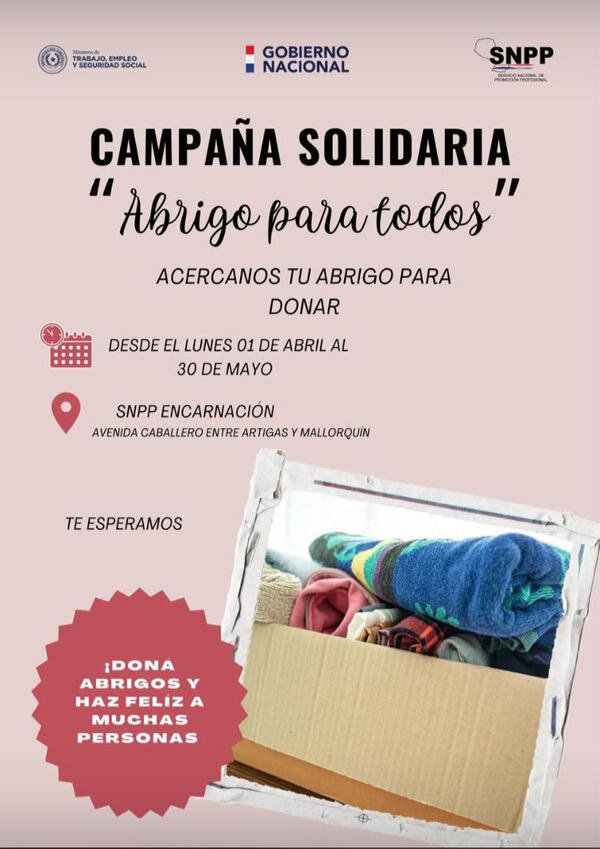 SNPP invita a su gran campaña de donación de abrigos