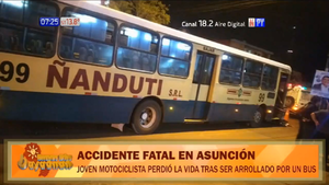 Motociclista muere atropellado por un colectivo en Asunción