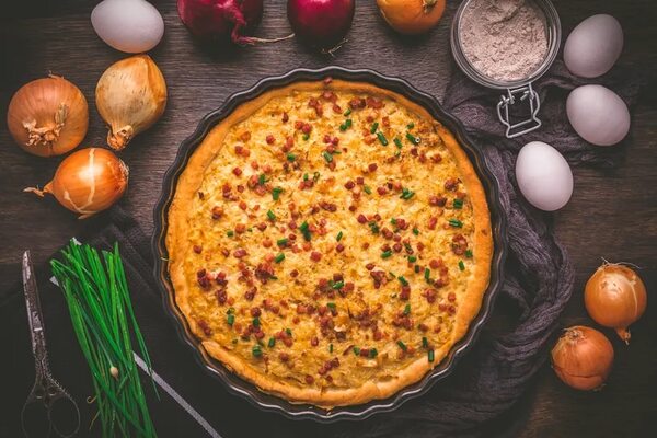 Tarta de cebolla de verdeo y jamón - Gastronomía - ABC Color