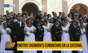 Emotivo casamiento comunitario en la Catedral de Asunción | Telefuturo