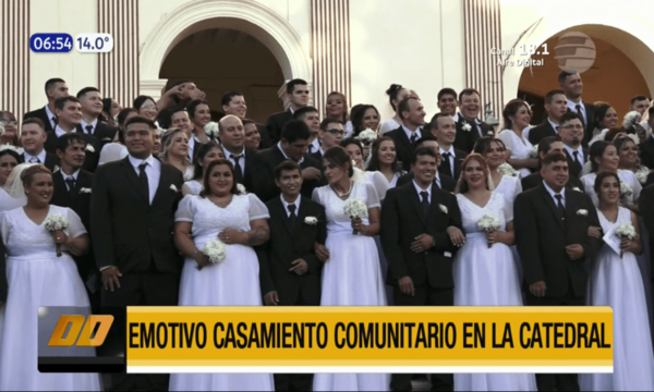 Emotivo casamiento comunitario en la Catedral de Asunción | Telefuturo