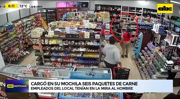 Detienen a joven sorprendido con seis cortes de carne en local de Biggie