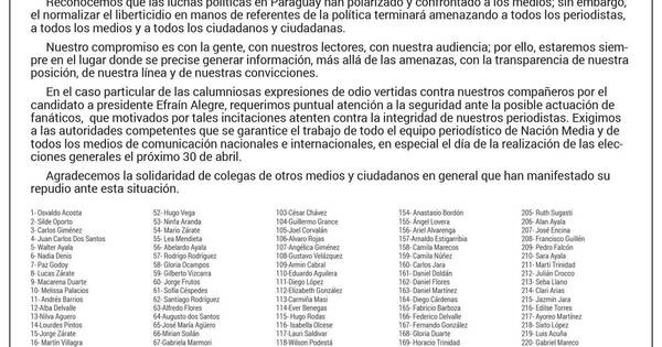 La Nación / Comunicado de Nación Media ante hechos y amenazas de censura