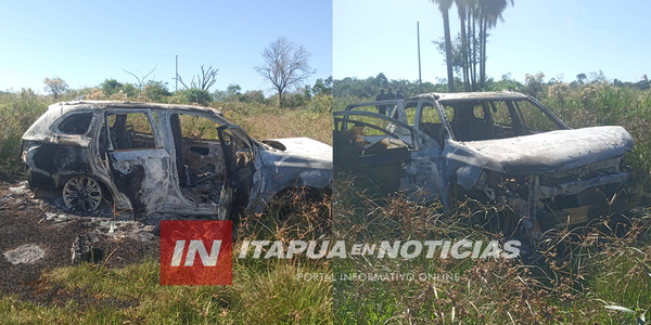 HALLARON VEHÍCULO INCINERADO EN SAN PEDRO DEL PNÁ. - Itapúa Noticias