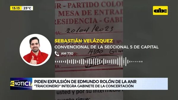 Elecciones Paraguay 2023: Piden expulsión de Edmundo Rolón de la ANR - ABC Noticias - ABC Color