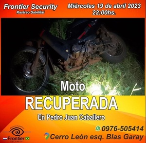 En 20 minutos recuperan motocicleta robada gracias a la rápida acción de Frontier Security - Radio Imperio