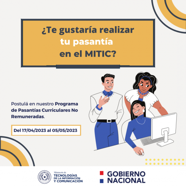 Mitic invita a estudiantes a postular al programa de pasantías 2023
