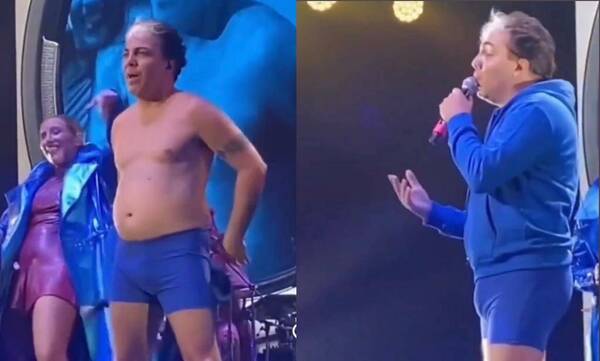 [VIDEO] Cristian Castro peló pancita cervecera en el escenario