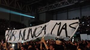 Hicieron flamear pancarta con "ANR Nunca Más" en concierto