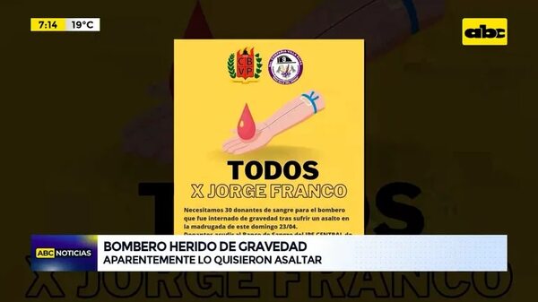 Video: Bombero herido de gravedad - ABC Noticias - ABC Color