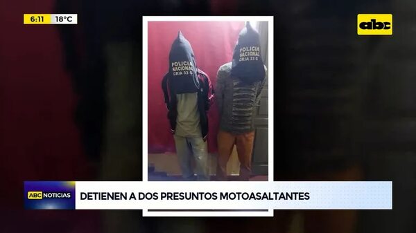 Video: Detenidos dos presuntos motoasaltantes  - ABC Noticias - ABC Color