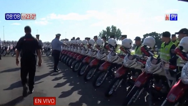 Entregan 480 motos a la Policía Nacional - Noticias Paraguay