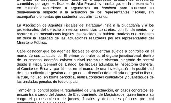 Fiscales están preocupados por manifestaciones de abogados altoparanaenses y piden denuncias concretas