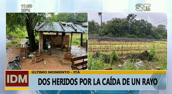 Dos horticultores resultan heridos por caída de rayo en Itá