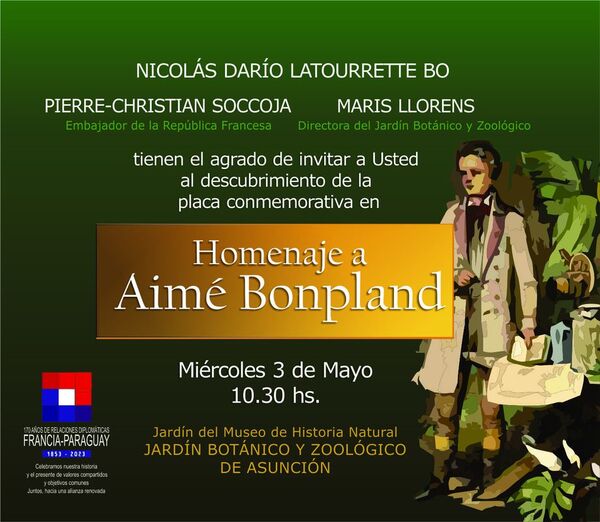 Francia y Paraguay homenajearán a Aimé Bonpland