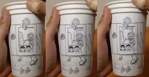VIDEO: Japonesa transforma vasos de papel en piezas de arte