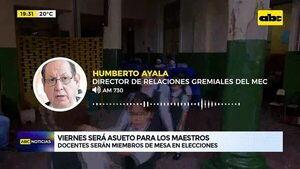 Video: Viernes será asueto para los maestros - ABC Noticias - ABC Color