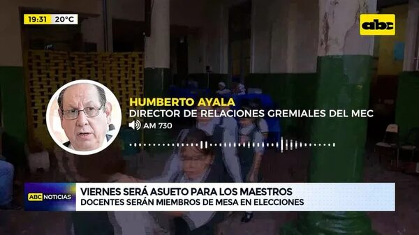 Video: Viernes será asueto para los maestros - ABC Noticias - ABC Color