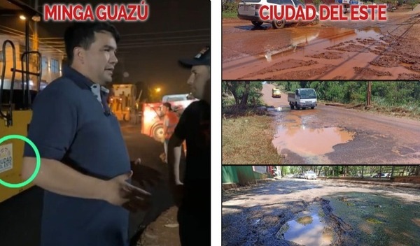 Prieto hace pagar al contribuyente de CDE los asfaltos en Minga Guazú, en campaña por su candidato