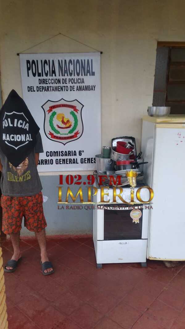 Detienen a joven de 19 años y recuperan varios objetos hurtados en General Genes - Radio Imperio