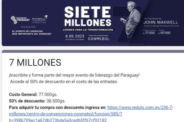 ¿Quieres participar de la conferencia “Siete millones, líderes para la transformación”? | Lambaré Informativo