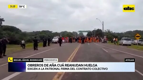 Video: Obreros de Aña Cuá reiniciaron huelga - ABC Noticias - ABC Color