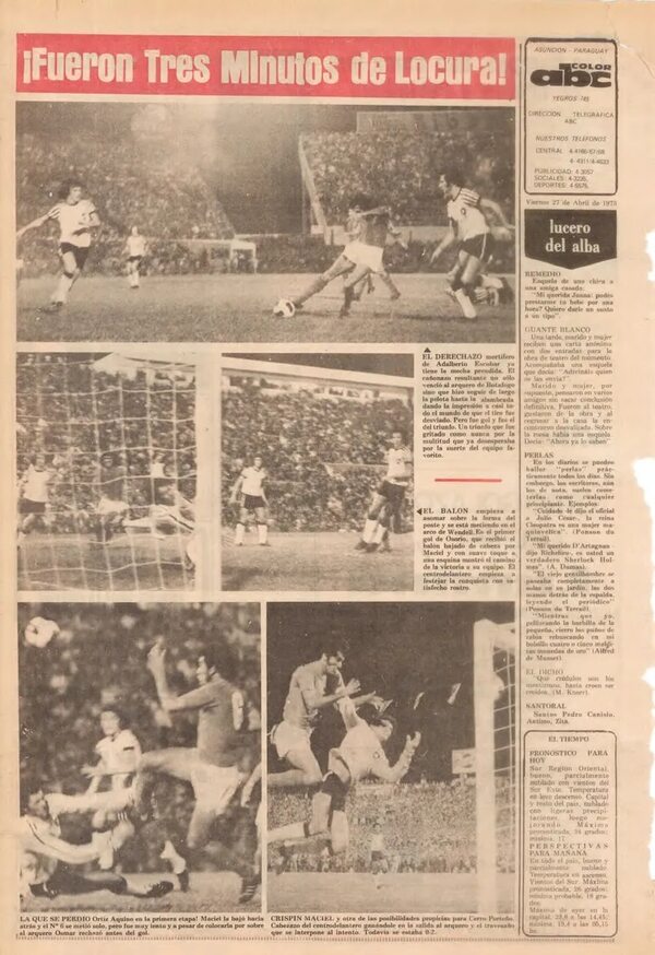 A 50 años de los “tres minutos de locura” del Ciclón en la Libertadores - Cerro Porteño - ABC Color