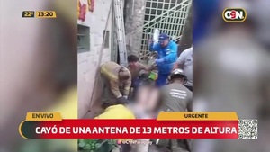 Cayó de una antena de 13 metros de altura - C9N