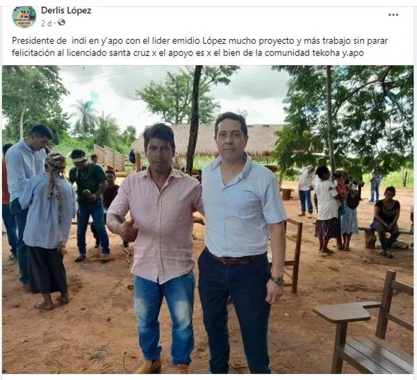 Denuncian que presidente del Indi se reune con prófugos en propiedad invadida en Canindeyú - Nacionales - ABC Color