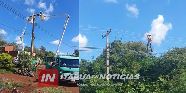 ANDE REALIZA TRABAJOS DE MANTENIMIENTO EN DISTINTAS ZONAS DE ITAPÚA - Itapúa Noticias