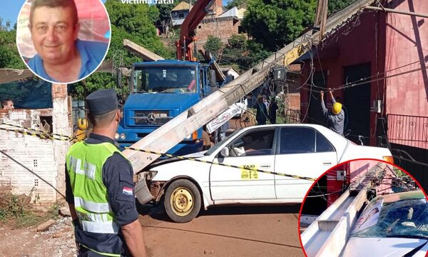 Automóvil sin frenos se estrella contra columna de la ANDE y deja un muerto – Diario TNPRESS