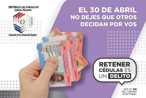 G. 30 millones es la multa por retener cédula ajena en elecciones. Sepa las faltas y delitos aquí - La Tribuna