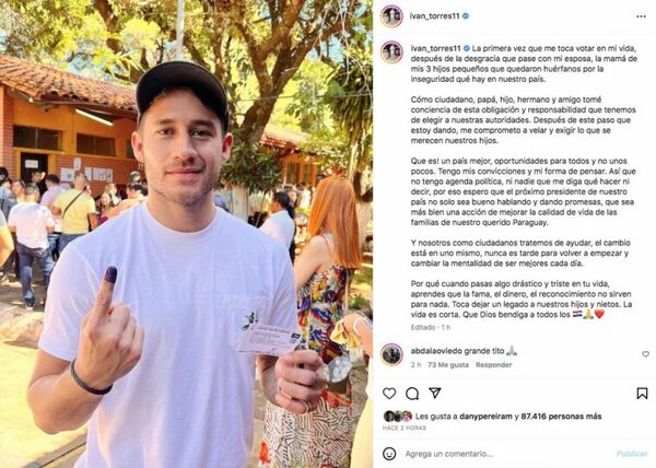 IVÁN TORRES: “LA PRIMERA VEZ QUE ME TOCA VOTAR EN MI VIDA”